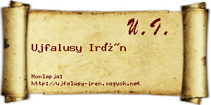 Ujfalusy Irén névjegykártya